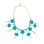 Turquoise Druzy Keys Bib Necklace